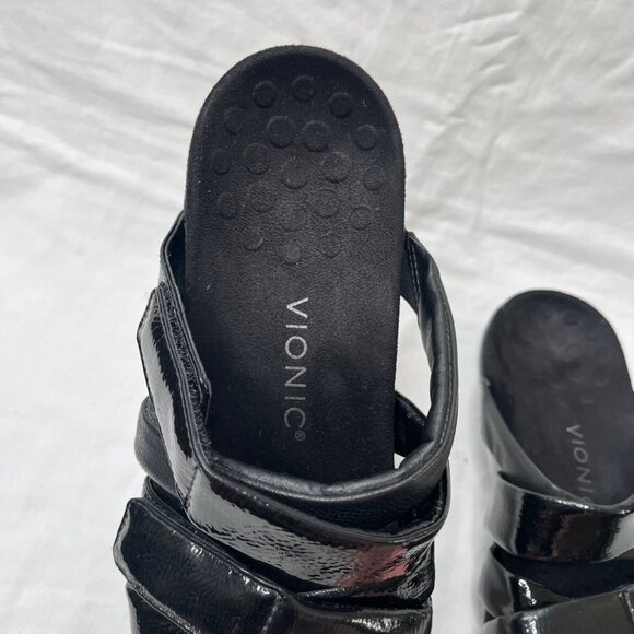 Vionic Womens Black Hadlie Adjustable Slide Sandals Size 9 - Picture 3 of 6